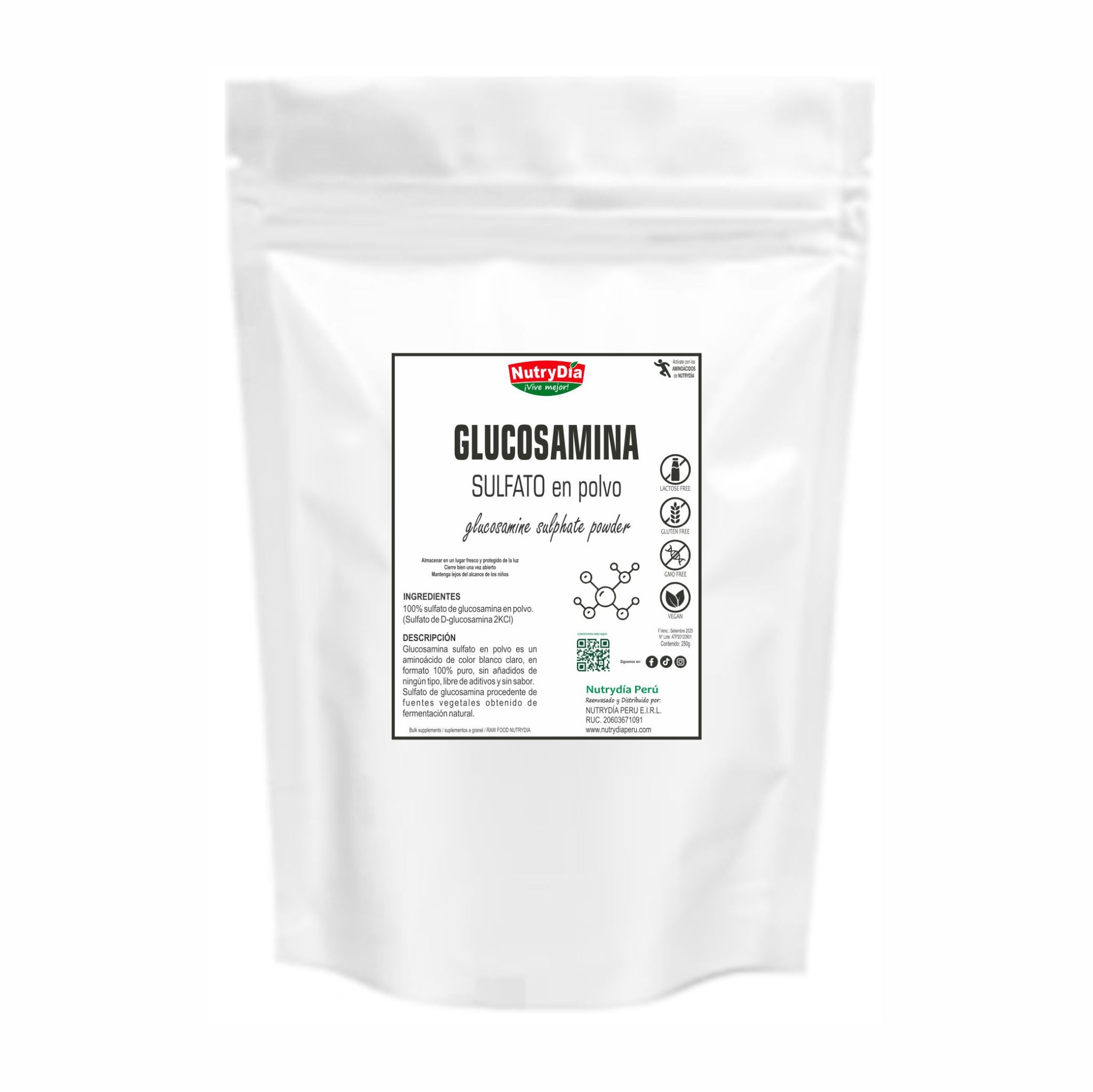 GLUCOSAMINA en polvo x 250g Nutrydía Perú